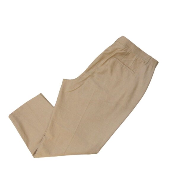 NWT THEORY Tailor Trouser C in Light Camel Melange Sleek Flannel Crop Pants 16 - Picture 9 of 10